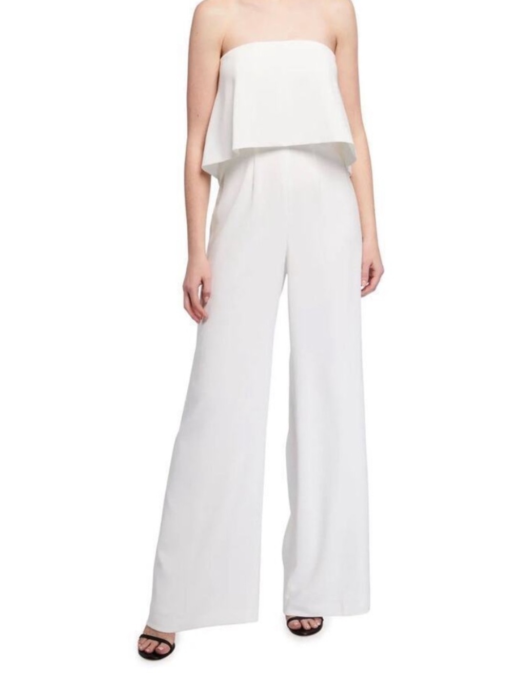 JAYGODFREY Strapless Wide-Leg White Jumpsuit - Picture 2 of 2